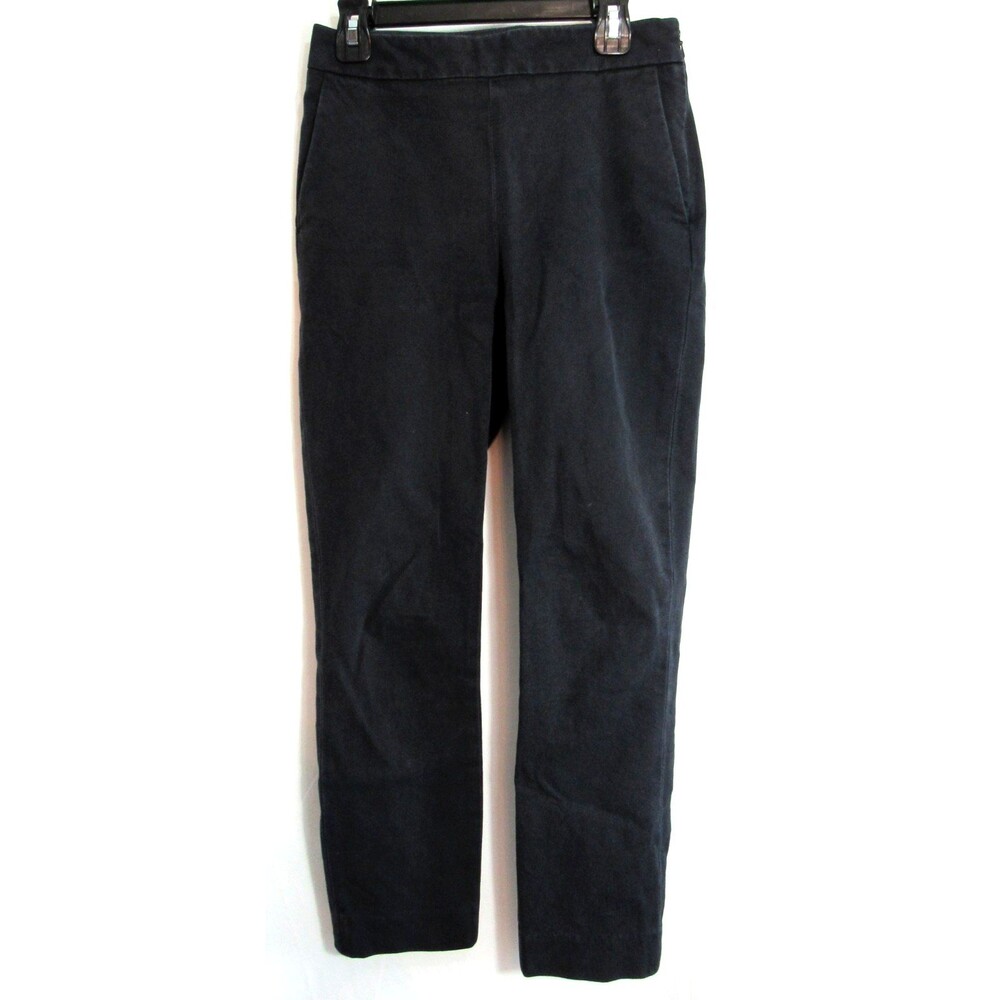 Sezane Black Side Zip Flat Front Pockets Cropped Pants Size 32 EUC